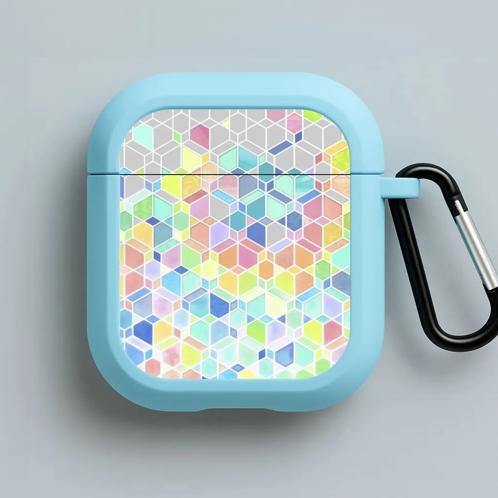pocket friendly airpods case Bright Hexagon Pattern AirPods Case