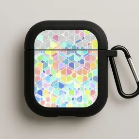 Compact Daily Storage Bright Hexagon Pattern AirPods Case