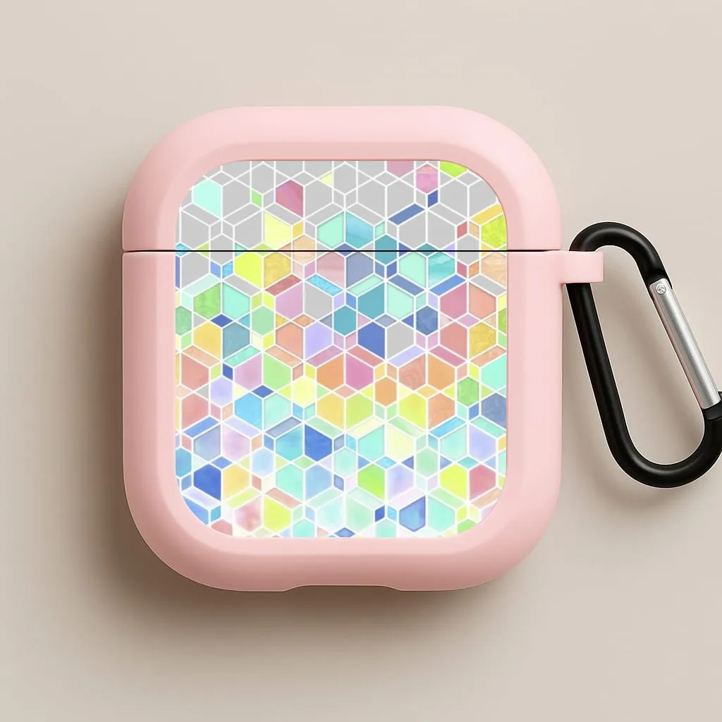 Bright Hexagon Pattern AirPods Case fashion hybrid cover daily use airpods case