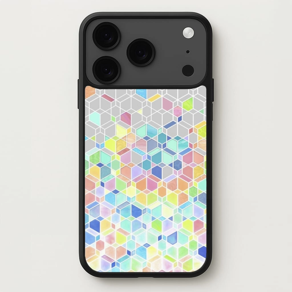 Bright Hexagon Pattern Phone Case Matte Shield Layer