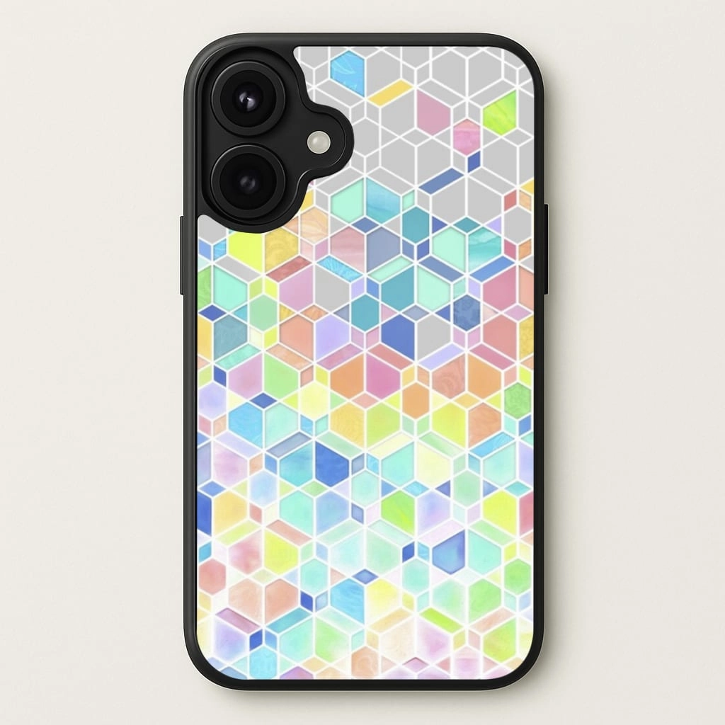 Durable Detail Bright Hexagon Pattern Phone Case