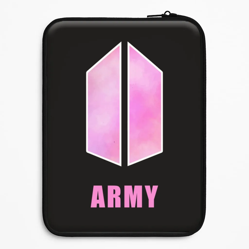 BTS Army Pink - K Pop Laptop Sleeve Polished Detail Edge Protective Design Texture
