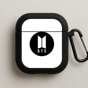 Stylish Compact Pouch BTS logo Black - K Pop AirPods Case