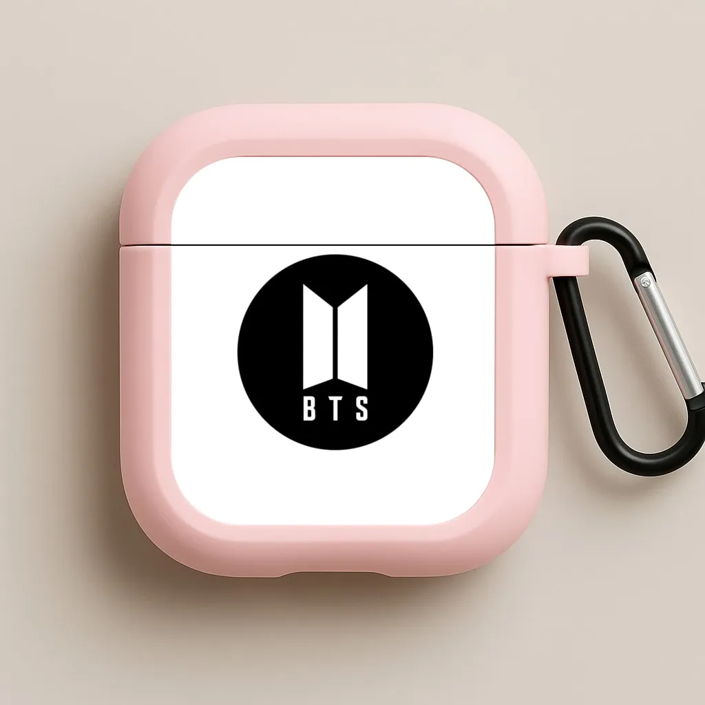 Soft Protective Bag BTS logo Black - K Pop AirPods Case