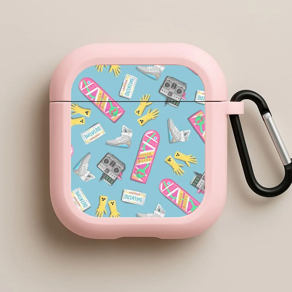 BTTF Pattern AirPods Case Soft Protective Bag