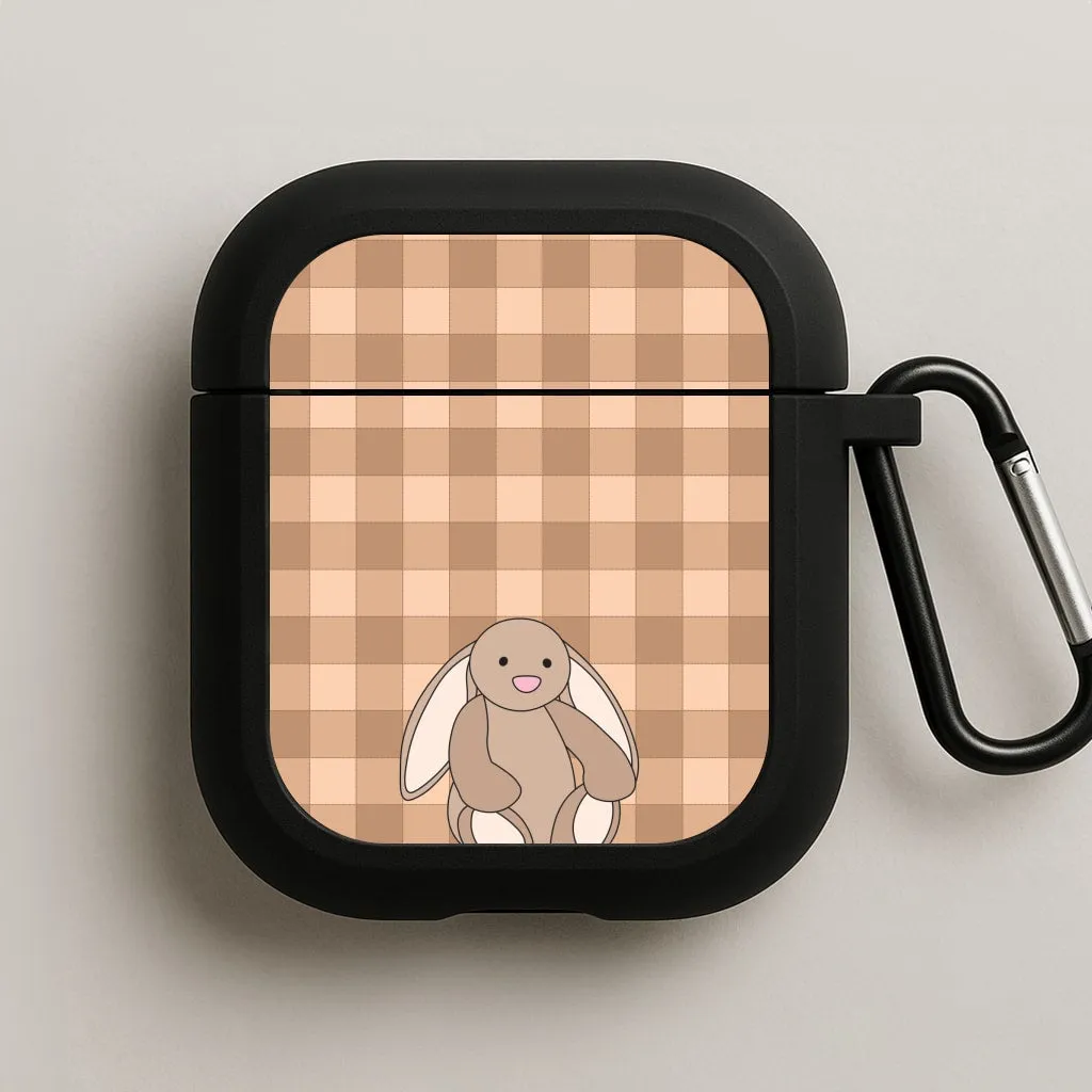 matte surface guard Bunny Checkered Pattern AirPods Case