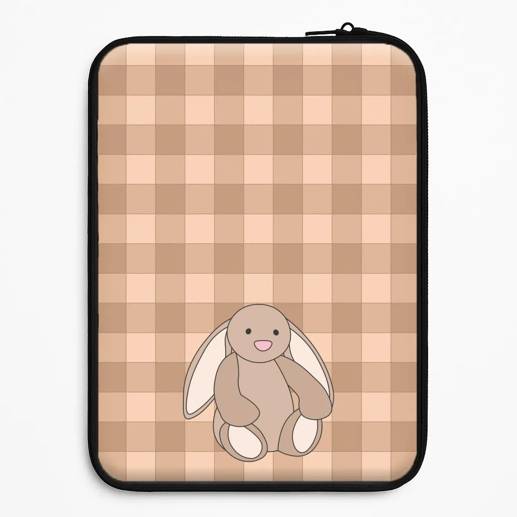 Sporty Design Comfort Use Bunny Checkered Pattern Laptop Sleeve