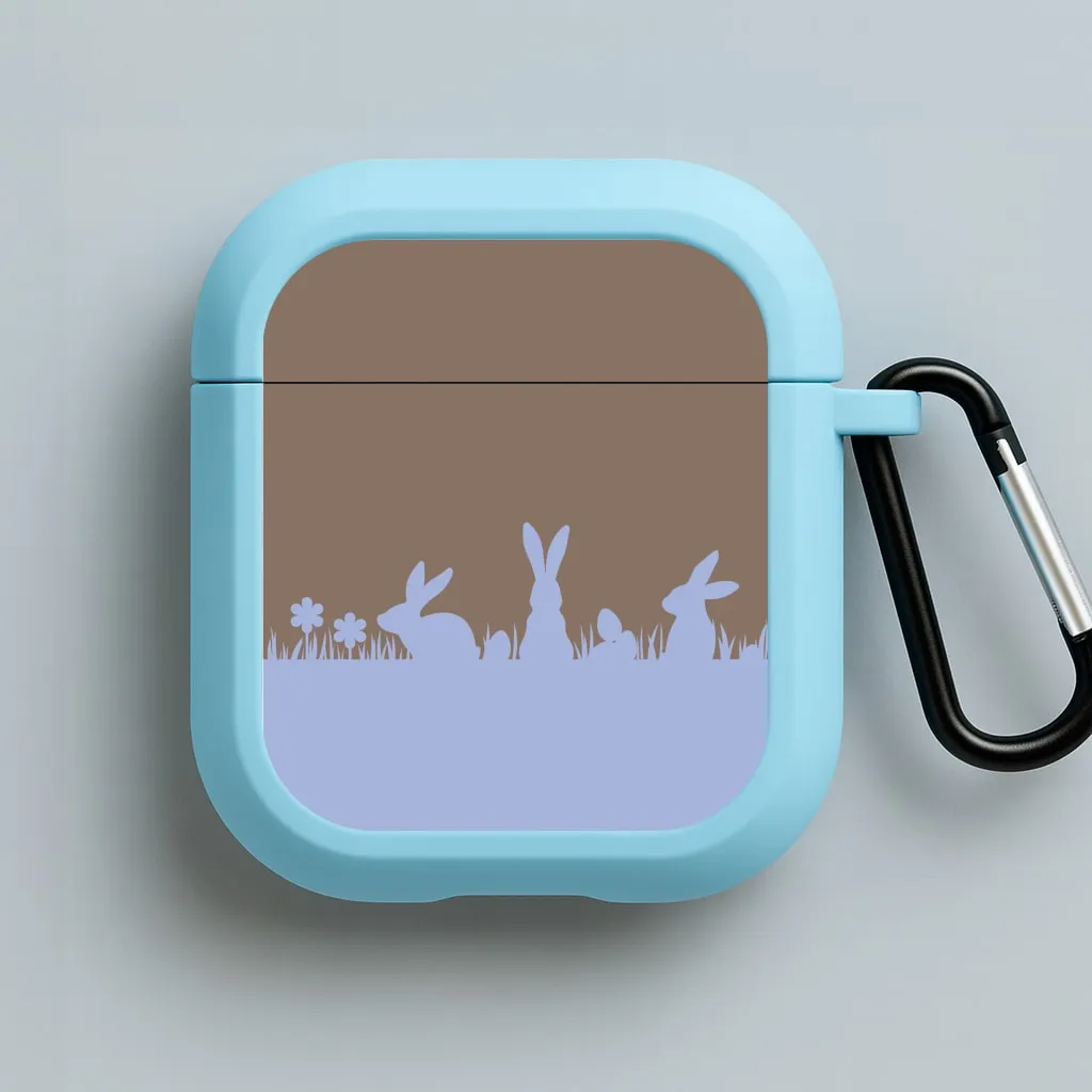 Bunny Outline  AirPods Case compact neon silicone travel shell soft flexible silicone protector