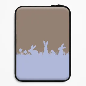 Elegant Touch Smooth Lining Bunny Outline  Laptop Sleeve