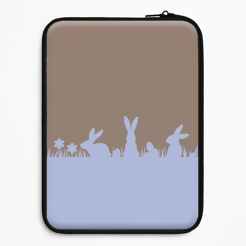 Elegant Touch Smooth Lining Bunny Outline  Laptop Sleeve
