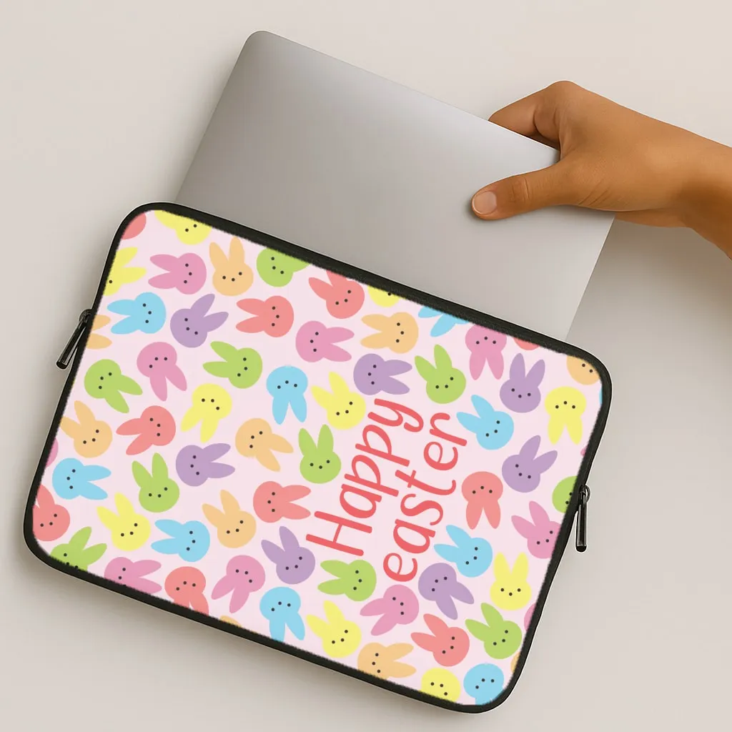 Sleek Finish Bunny Pattern Laptop Sleeve