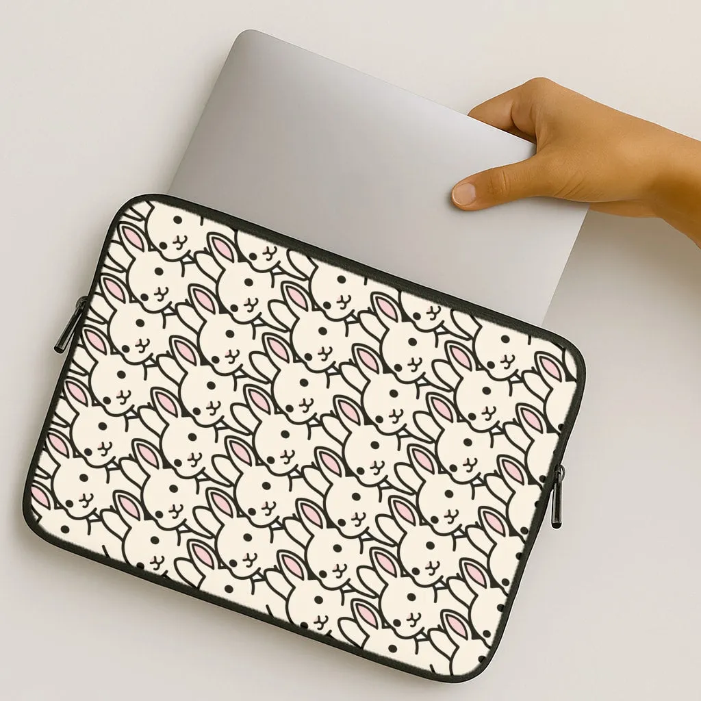 Bunny Rabbit Pattern Laptop Sleeve Soft Pattern Layer Classic Finish