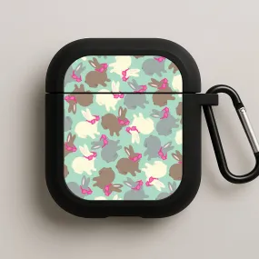 Luxury Carry Sleeve Bunny With Glasses Pattern AirPods Case