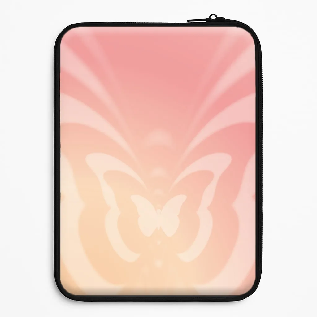 Casual Look Butterfly Gradient Pink Laptop Sleeve