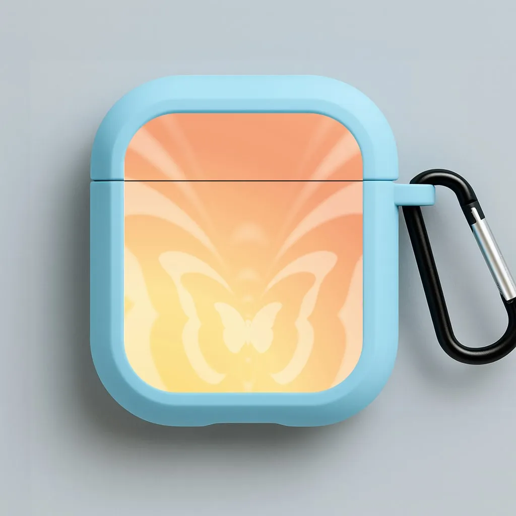 airpods case for commuters high quality airpods protector Butterfly Gradient Yellow AirPods Case
