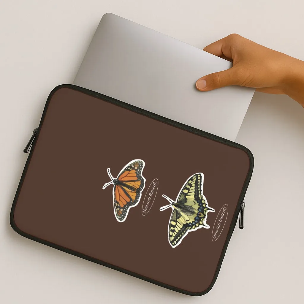 Vivid Surface Urban Accessory Butterfly Species Collage Laptop Sleeve