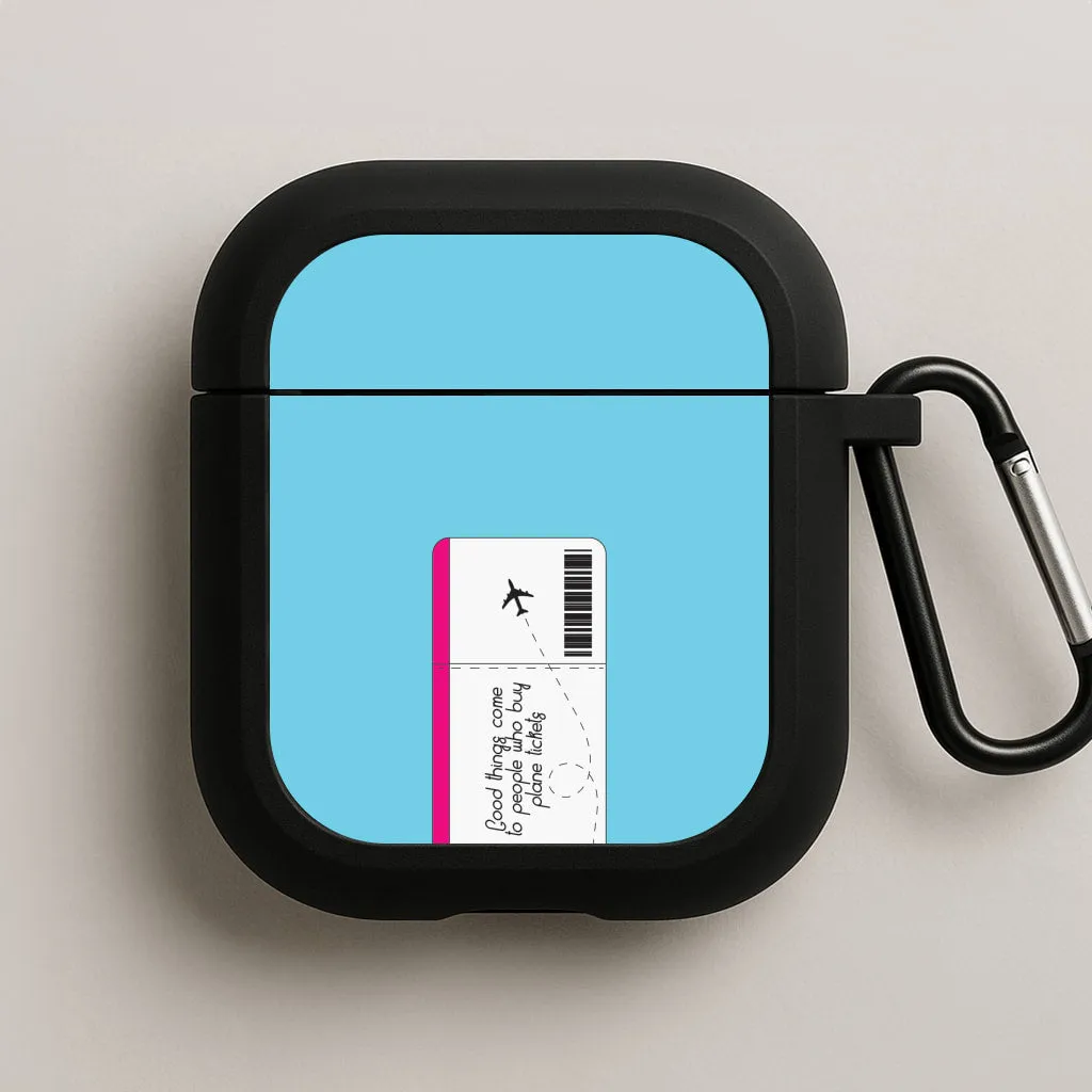 compact commuter pastel travel protector Buy Plane Tickets - Travel AirPods Case