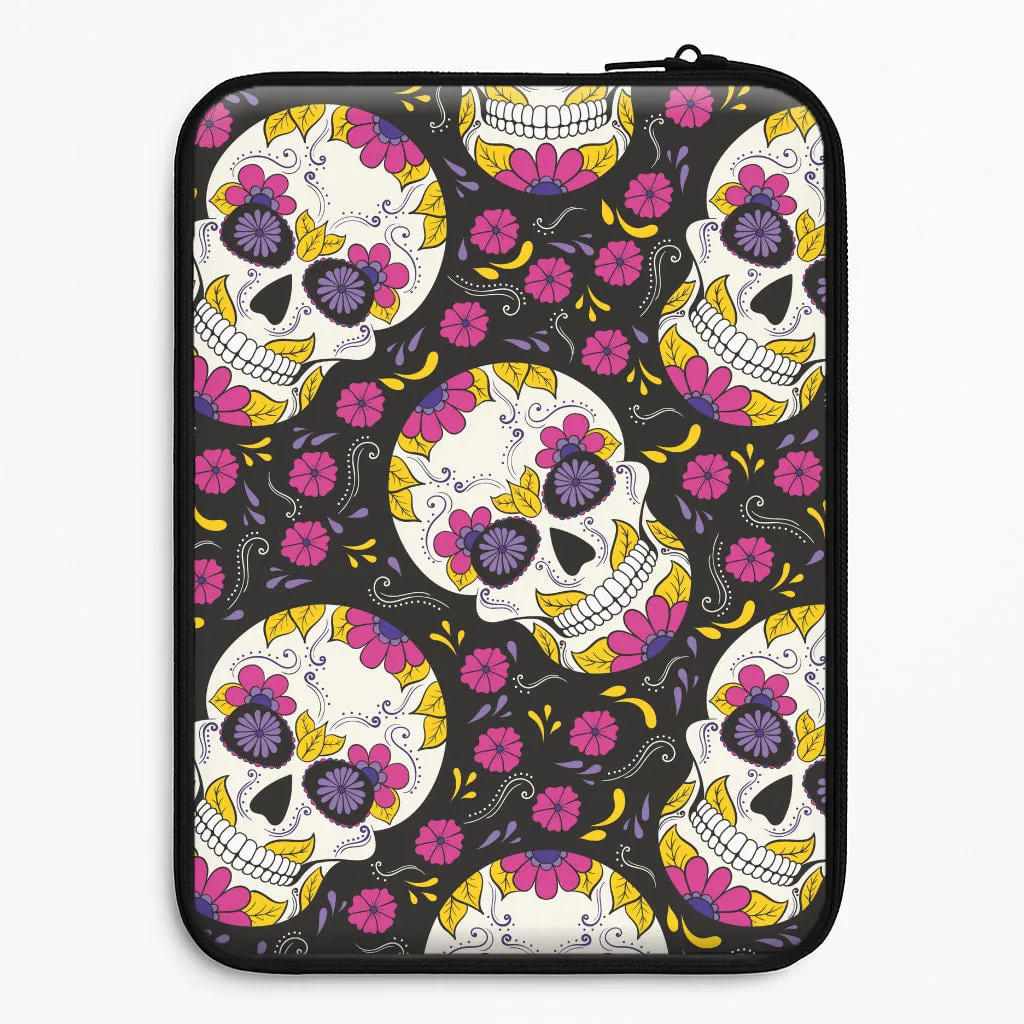 Smooth Look Texture Slim Texture Calavera Pattern - Halloween Laptop Sleeve