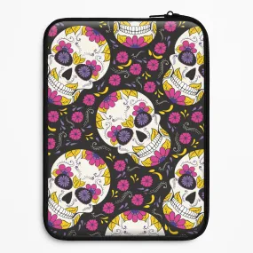 Smooth Look Texture Slim Texture Calavera Pattern - Halloween Laptop Sleeve