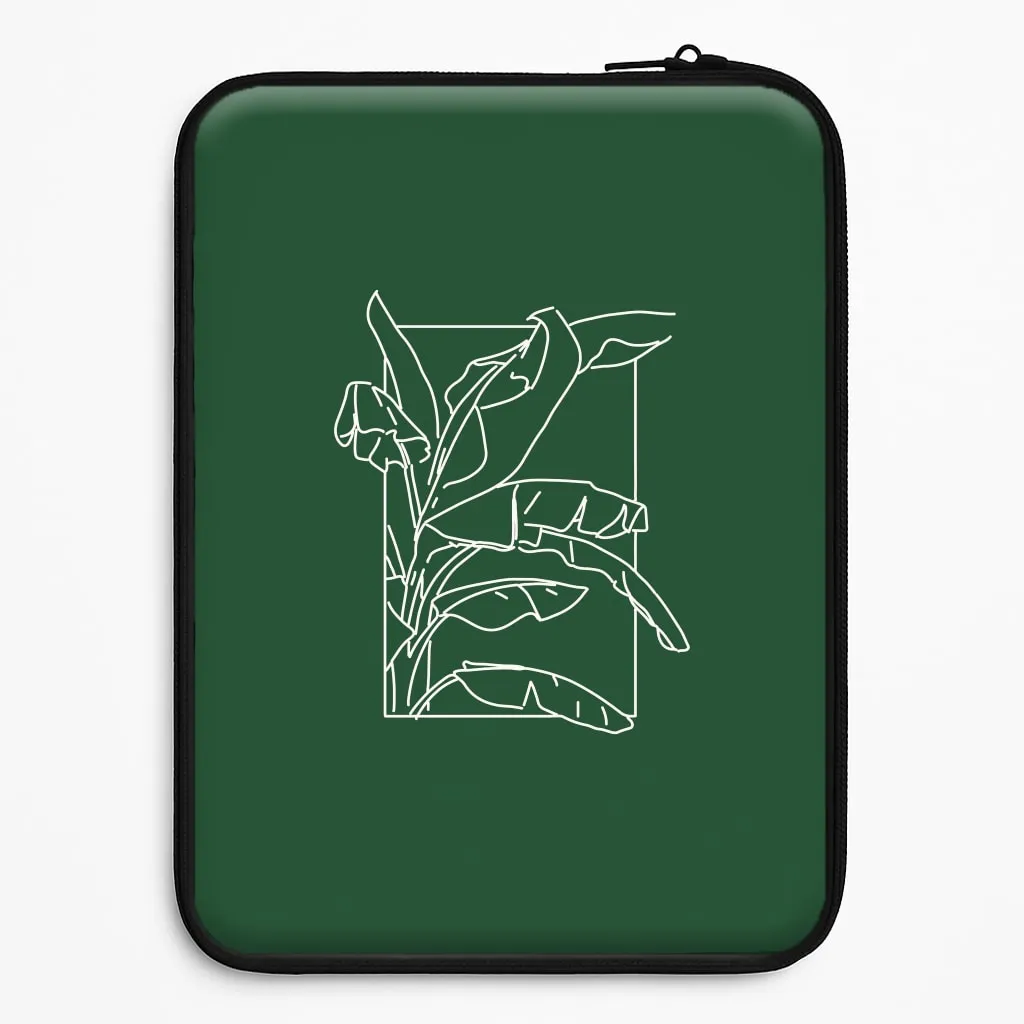 Modern Design Green Leaf - Foliage Laptop Sleeve