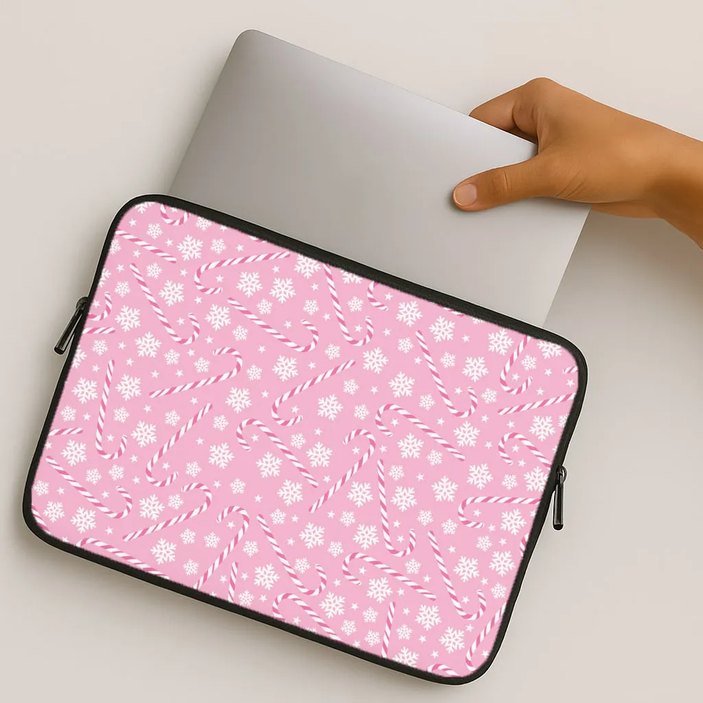 Protective Texture Layer Creative Accent Candy Cane Pattern Laptop Sleeve