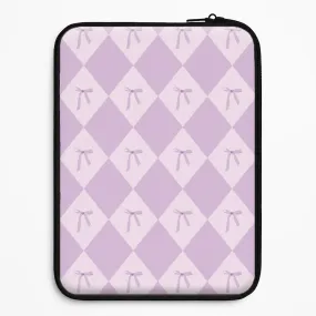 Purple Argyle Coquette Pattern Laptop Sleeve Shock Layer