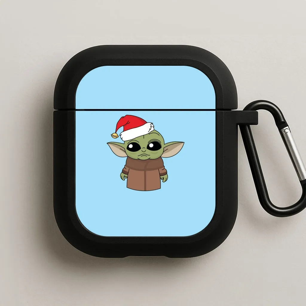 protective travel accessory compact soft neon silicone protector Baby Yoda AirPods Case