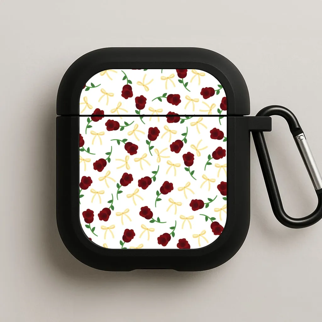 Roses And Bows Pattern AirPods Case minimal pocket protector