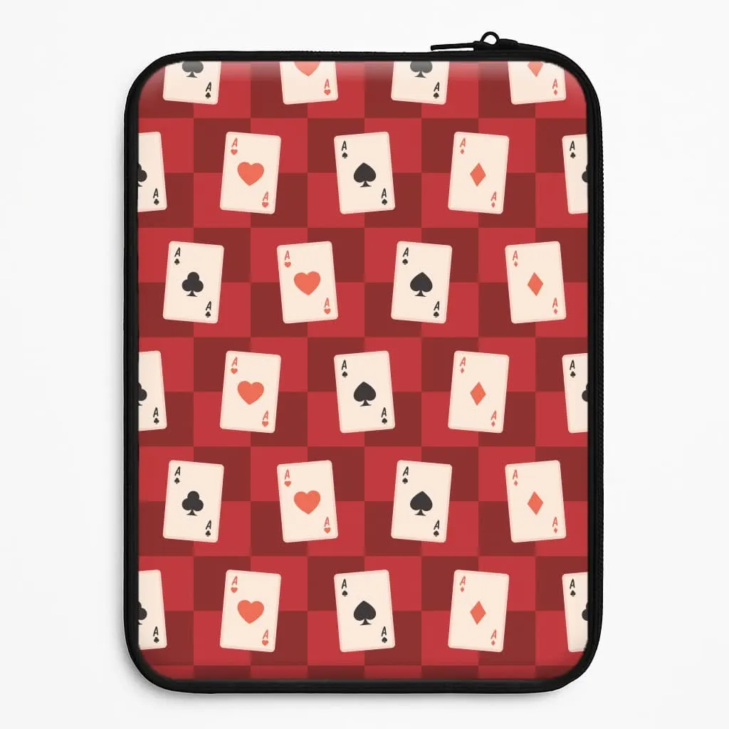 Slim Look Card Deck Checkered Pattern  Laptop Sleeve
