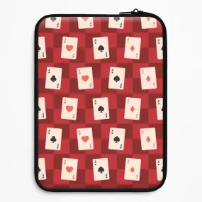 Slim Look Card Deck Checkered Pattern  Laptop Sleeve