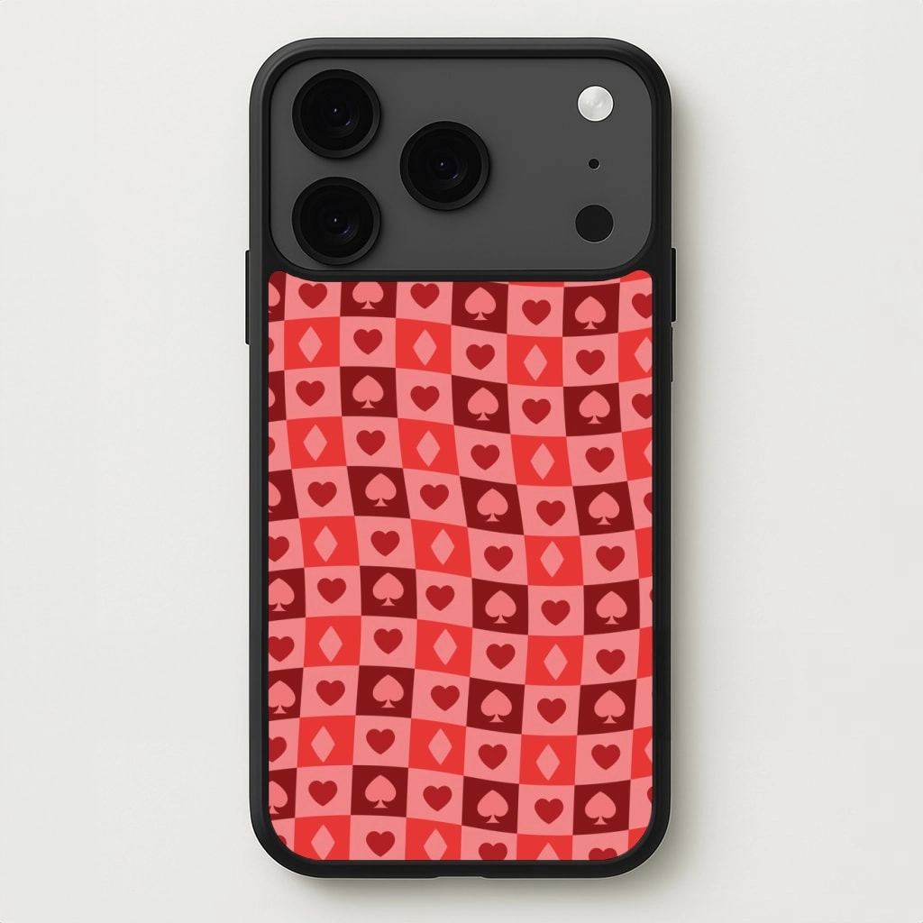 Card Suits Pattern Red Phone Case Unique Pattern
