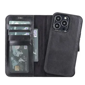 Protective Detail Carter Detachable Leather Wallet Case ?C iPhone 13, Rustic Black