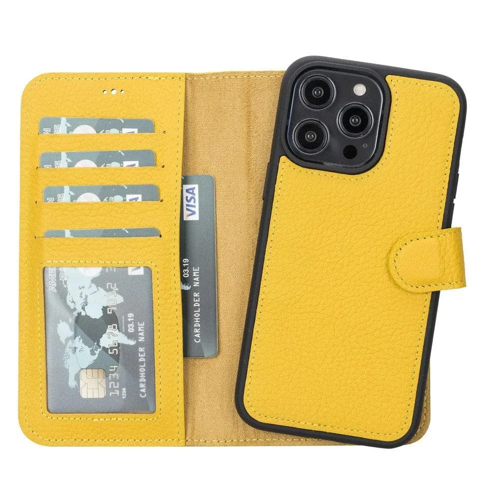 Rugged Grip Carter Detachable Leather Wallet Case ?C iPhone 14 Plus, Floater Yellow
