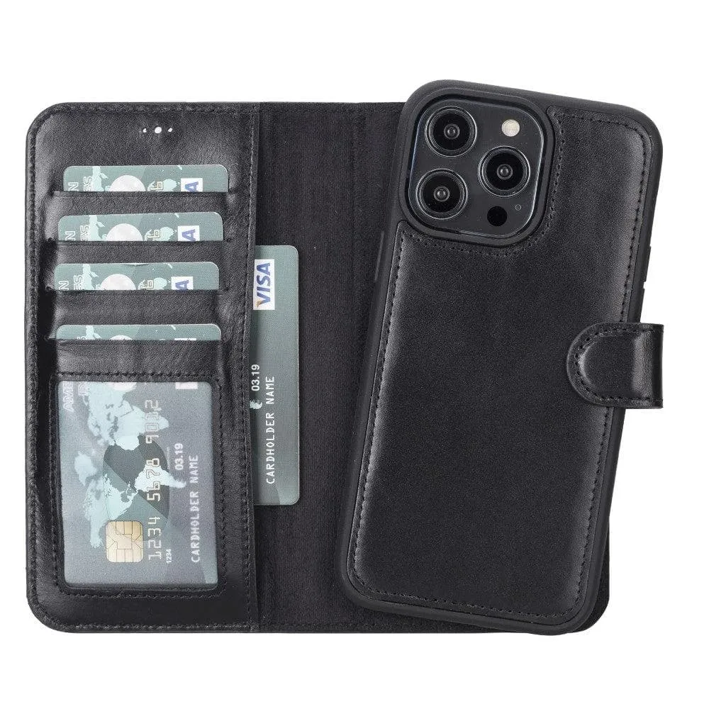 Strong Outline Carter Detachable Leather Wallet Case ?C iPhone 14 Pro, Rustic Black