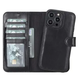 Strong Outline Carter Detachable Leather Wallet Case ?C iPhone 14 Pro, Rustic Black