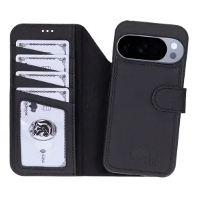 Carter Detachable Leather Wallet Case ?C Pixel 10 Pro, Pebble Black Fashion Forward Minimal Feel