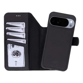 Grip Enhanced Carter Detachable Leather Wallet Case ?C Pixel 10 Pro XL, Pebble Black