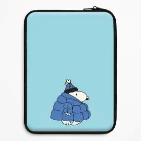 Cartoon Beagle Puffer Jacket Blue Laptop Sleeve Bold Look Minimal Style