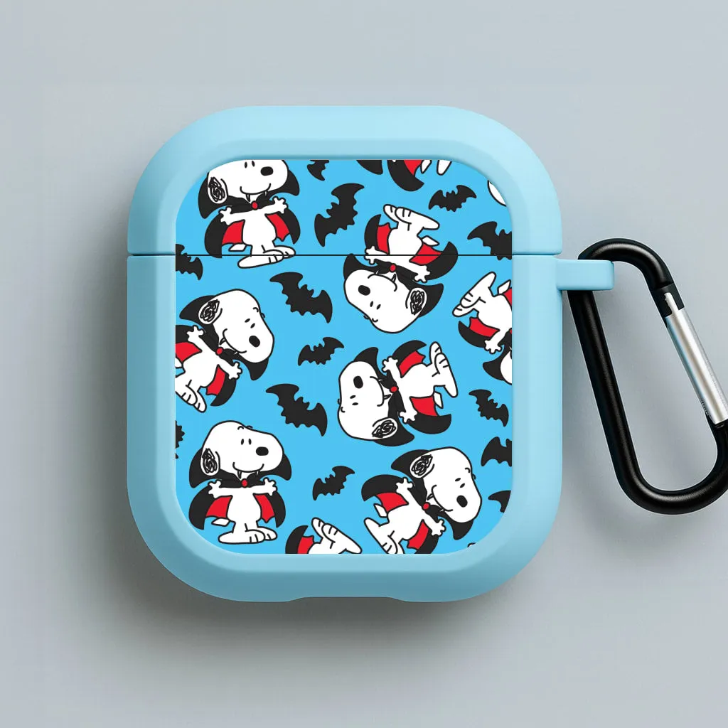 Cartoon Beagle Vampire And Bats Pattern AirPods Case Soft Lining Case Modern Portable Holder