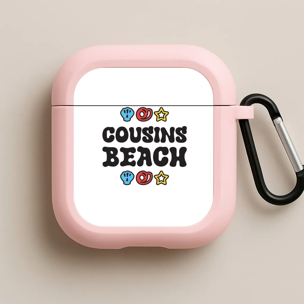Cartoon Cousins Beach AirPods Case Stylish Protective Pouch Durable Storage Bag