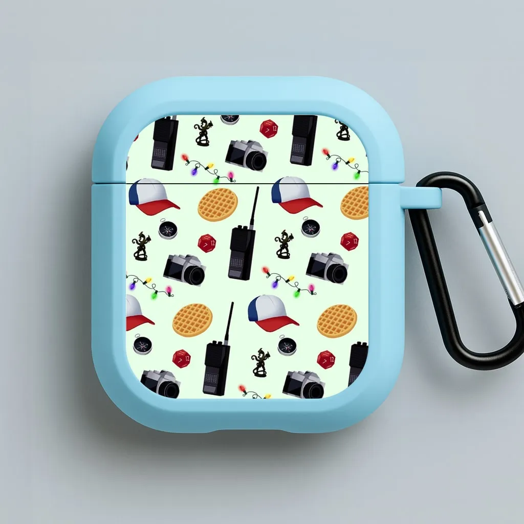 Cartoon Stranger Object AirPods Case durable high strength protector luxury carbon design case