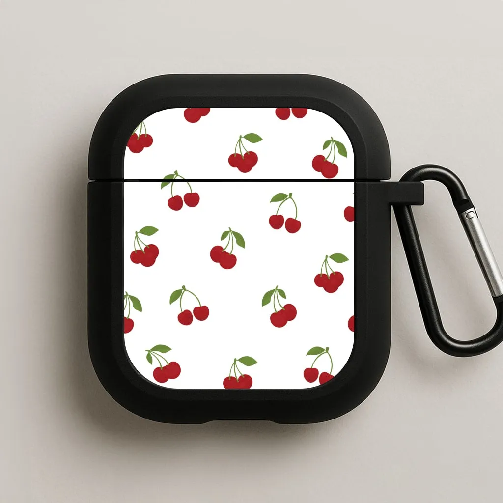 Cherries - Fruit Patterns AirPods Case anti collision silicone shell Water Resistant Holder