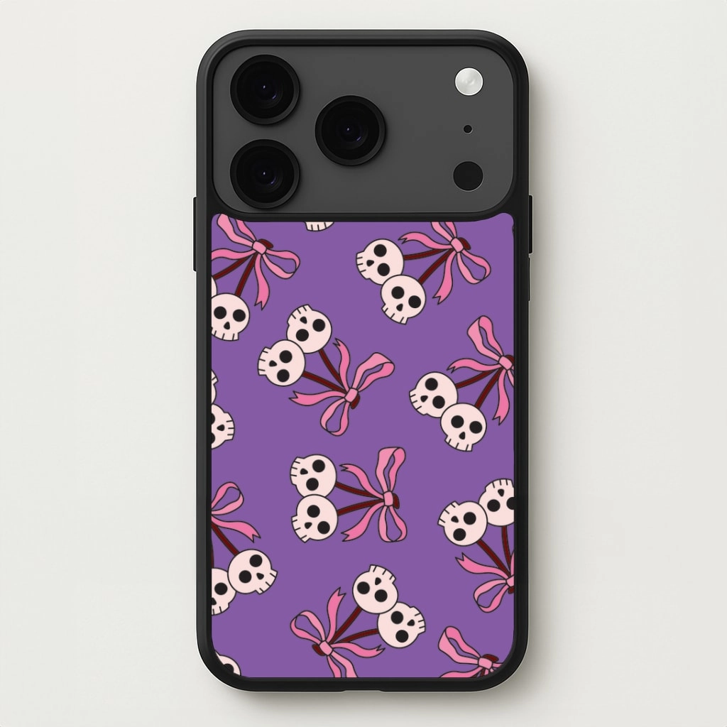 Smooth Form Texture Cherry Skulls Pattern Phone Case