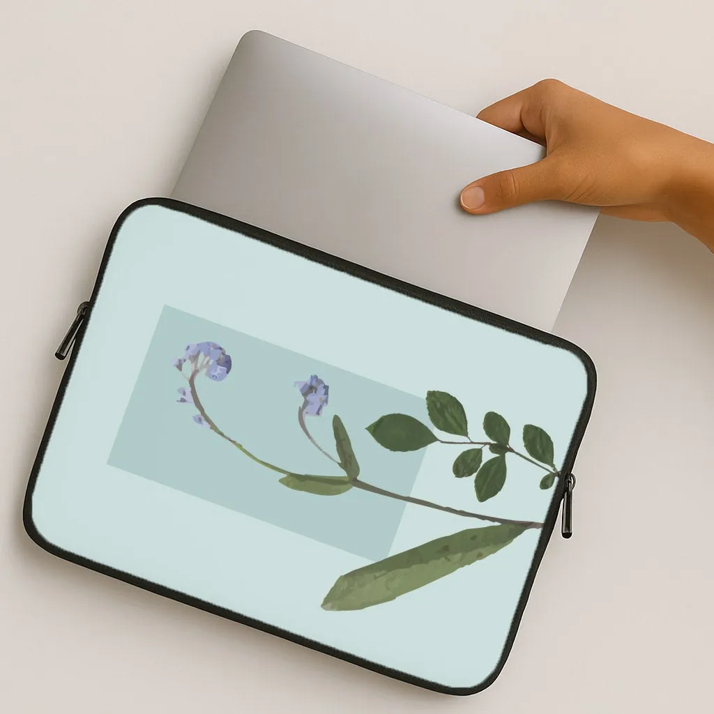 Abstract Blue Pressed Flower Laptop Sleeve Compact Texture Layer Hybrid Texture Layer