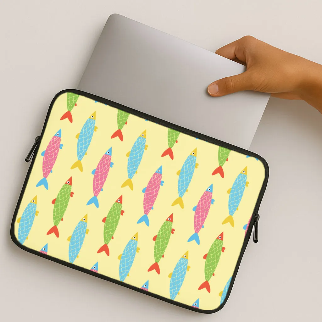 Colourful Cartoon Fish Pattern Laptop Sleeve Sleek Guard Outdoor Adventure