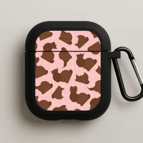 Chocolate Easter Bunny Pattern AirPods Case Modern Design Protector colorful rubber airpods case