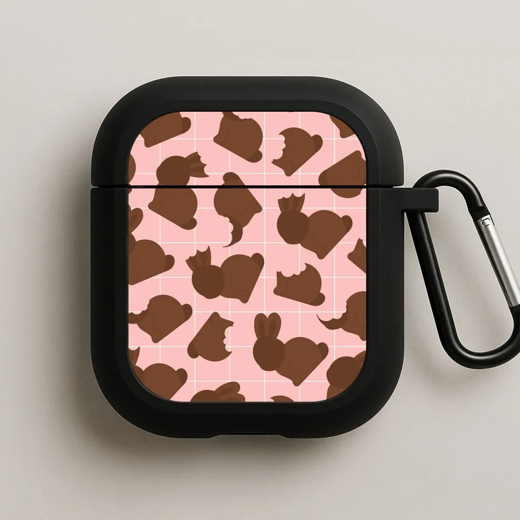 Durable Handy Case Trendy Slim Case Chocolate Easter Bunny Pattern AirPods Case