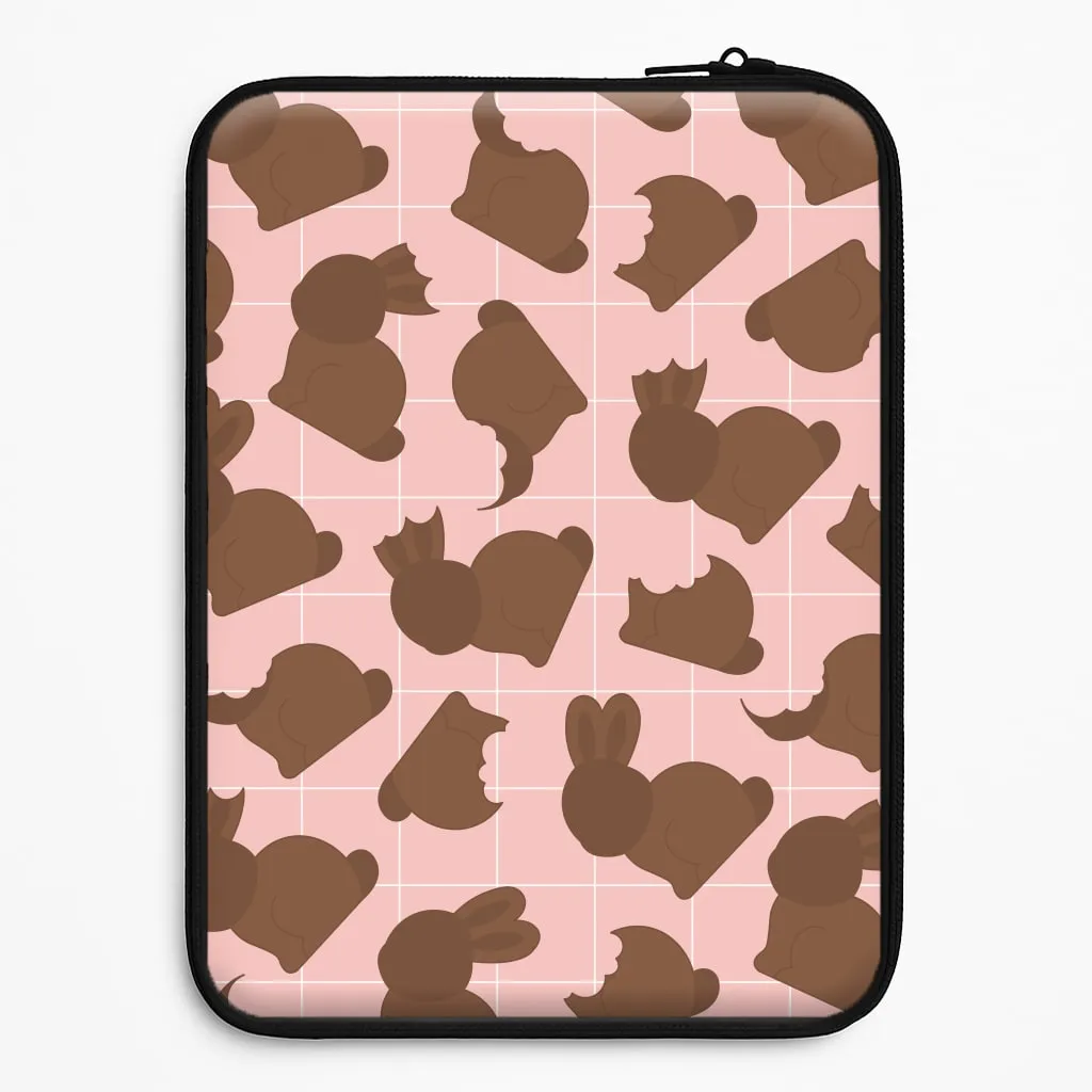 Modern Detail Chocolate Easter Bunny Pattern Laptop Sleeve