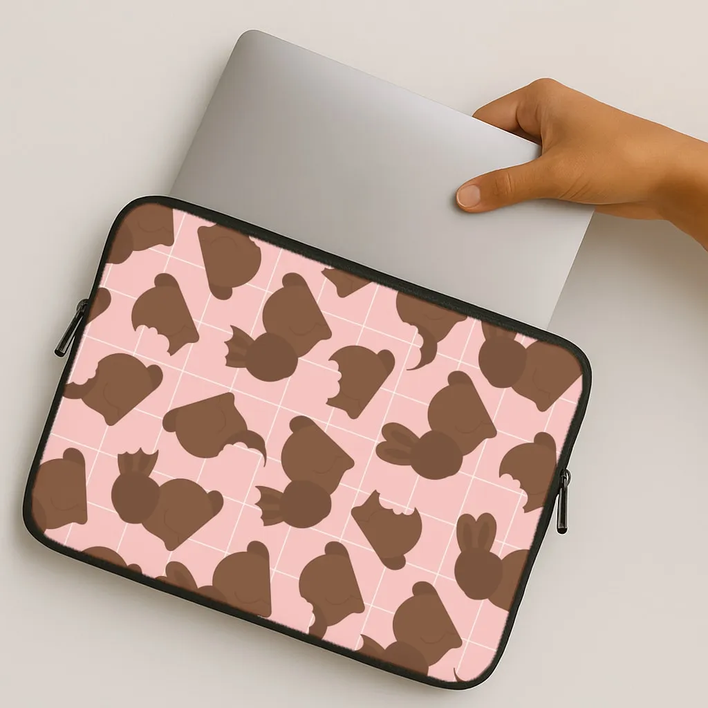 Chocolate Easter Bunny Pattern Laptop Sleeve Everyday Accessory Modern Texture