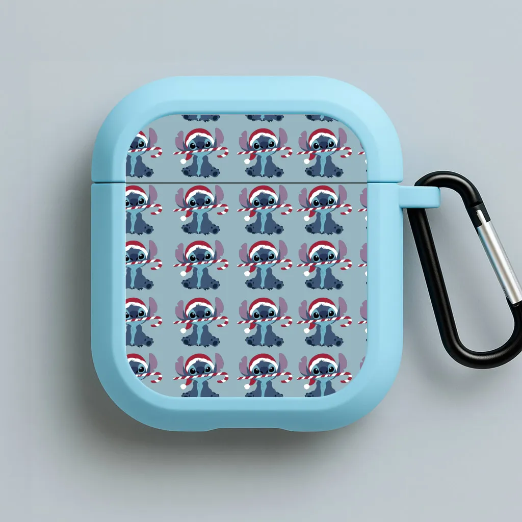 Christmas Blue Alien Pattern AirPods Case Portable Fashion Shell Trendy Slim Case
